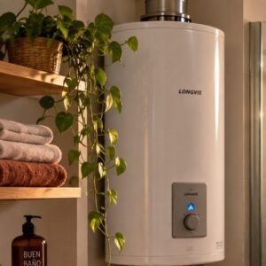 Termotanque eléctrico instalado en un baño